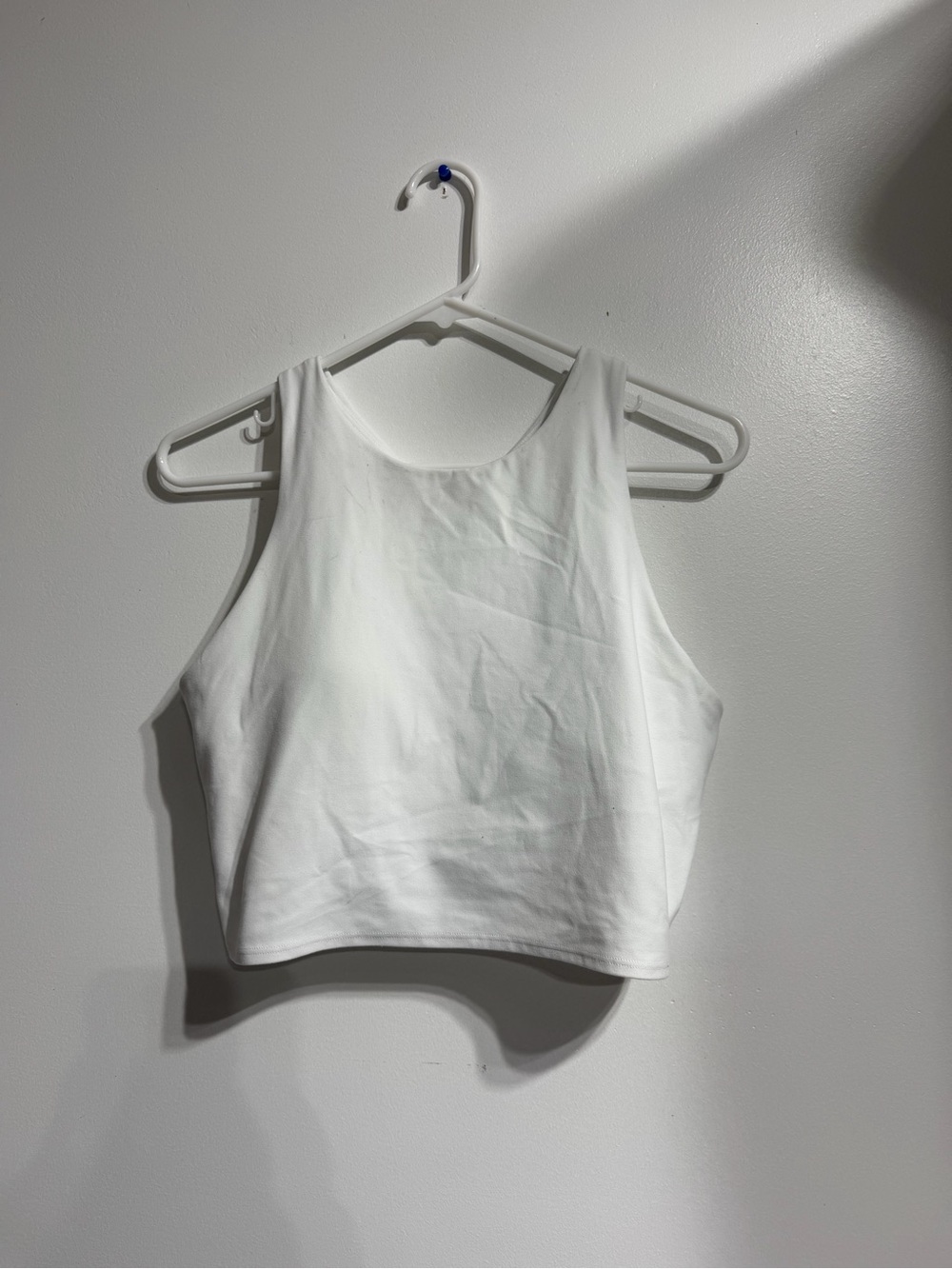 Athleta White Cropped High-Neck Tank Top - Size XL